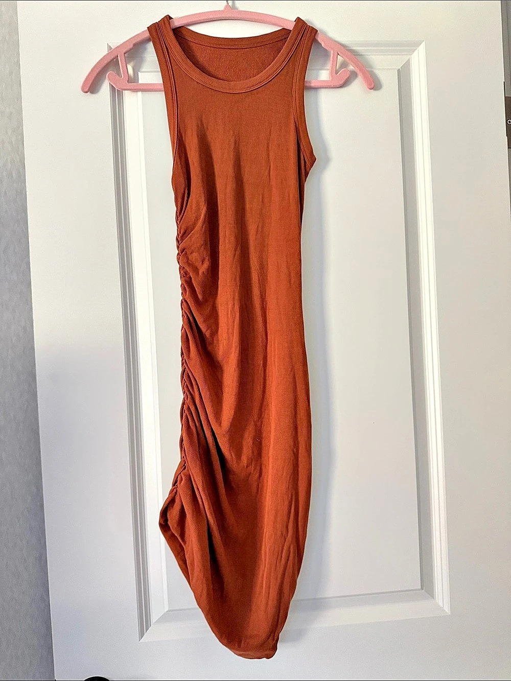 CURVES N COMBATBOOTS Ruched Maxi Dress in Brown Size XS Like New